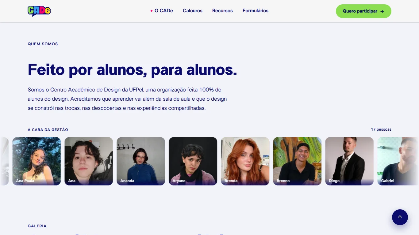Seção sobre o CADe
