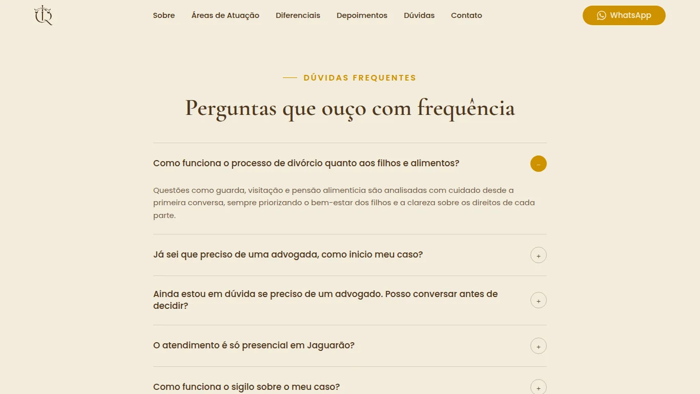 Seção de perguntas frequentes