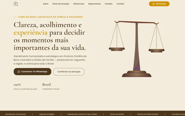 Thumbnail do site da Advocacia Ciere da Rosa