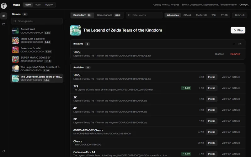 Miniatura do Eden Mod Manager