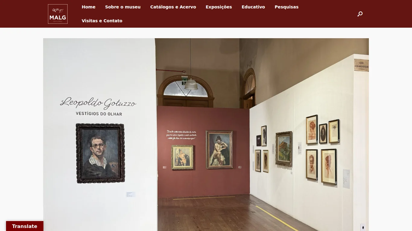 Página da exposição Leopoldo Gotuzzo: Vestígios do Olhar
